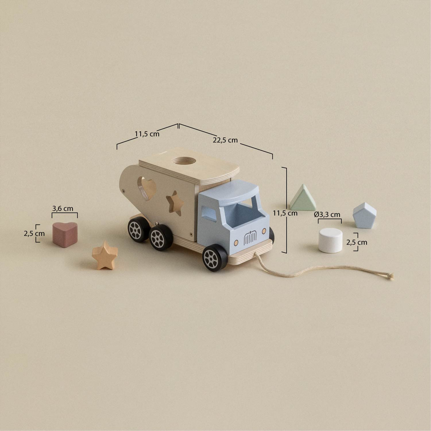Verny Kids wooden truck, medidas