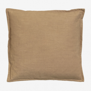 Square Cushion 45x45 Cm In Elezar Cotton Brown Latte - Sklum
