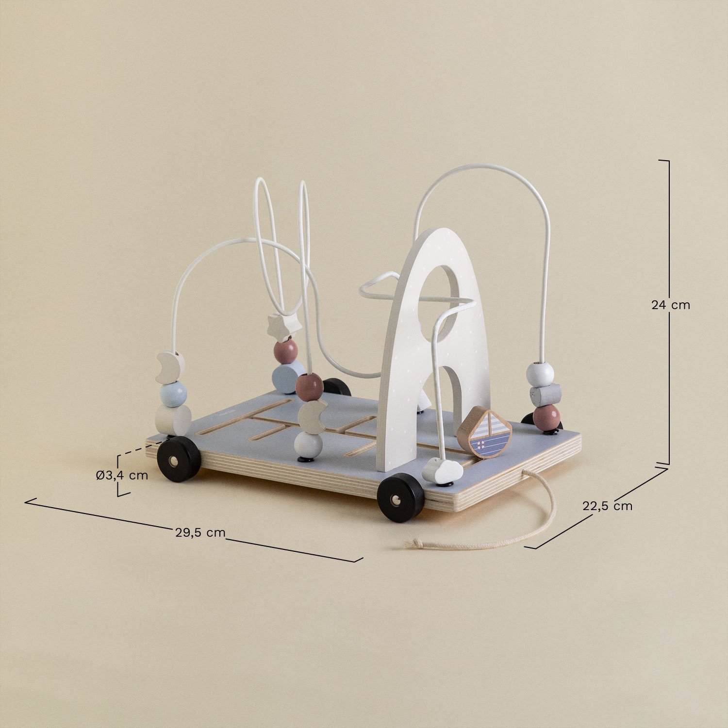 Wooden bead maze Pedrys Kids, medidas