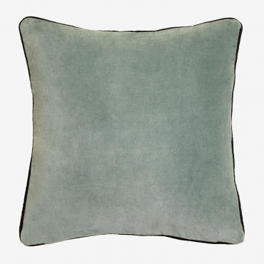 Square Cushion 40x40 Cm In Zarbel Velvet Light Blue Grey - Sklum