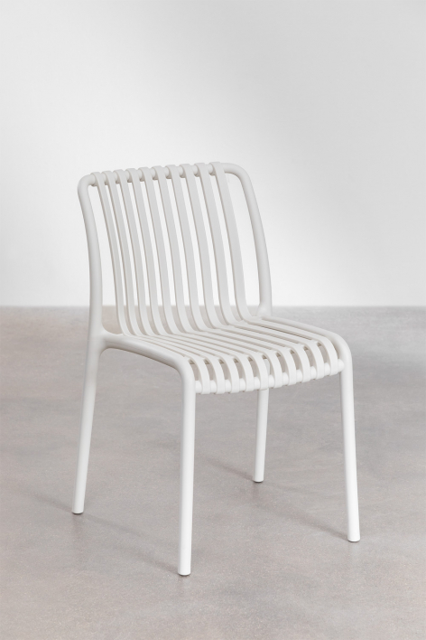 Pack of 2 stackable Wendell polypropylene garden chairs - Gardenia White