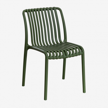 Pack Of 4 Wendell Polypropylene Stackable Garden Chairs Pesto - Sklum