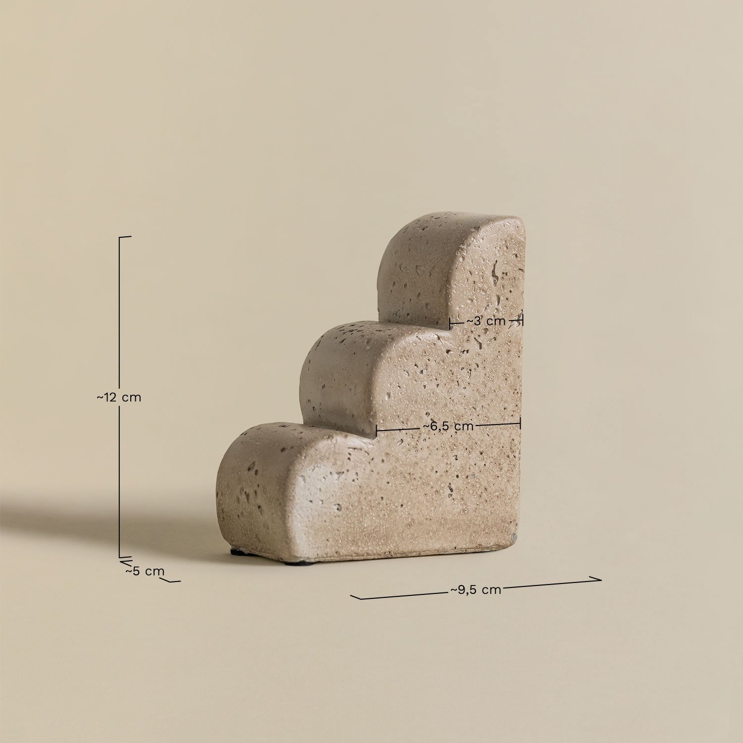 Set of 2 Brissac Cement Bookends, medidas