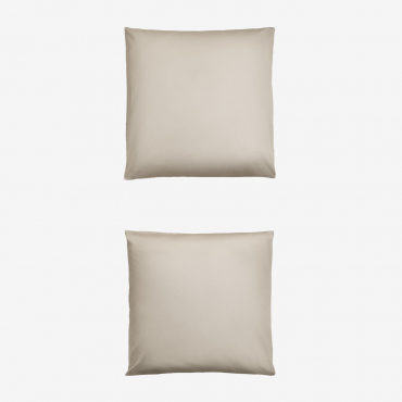 Set Of 2 Sampras 300 Thread Count Satin Pillowcases Nude Beige & 60 X 60 Cm - Sklum