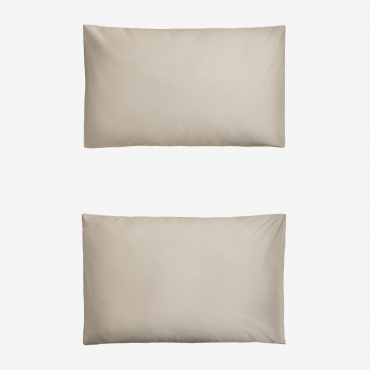 Set Of 2 Sampras 300 Thread Count Satin Pillowcases Nude Beige & 50 X 75 Cm - Sklum