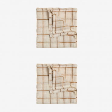 Set Of 2 Vernilen Cotton Napkins Beige Cream - Sklum