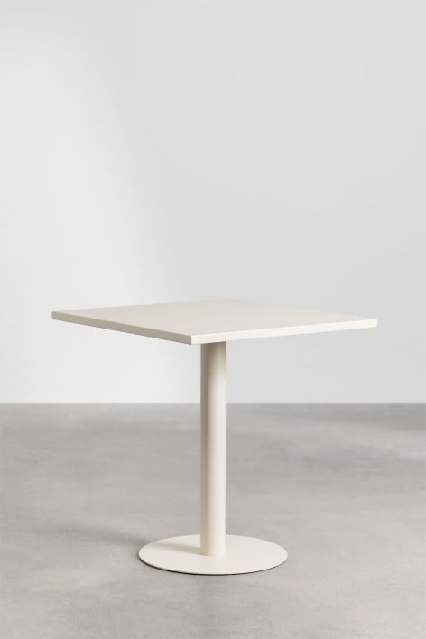 Square 70x70 cm kitchen table in Mizzi iron - Tapioca Beige