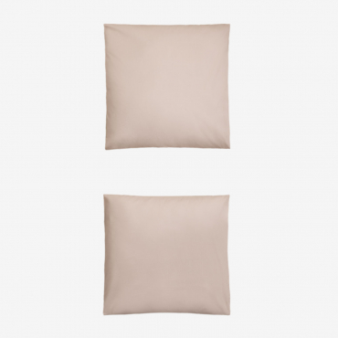 Set Of 2 Pillowcases In 180-thread-count Lesia Cotton Percale Light Make Up & 60 X 60 Cm - Sklum