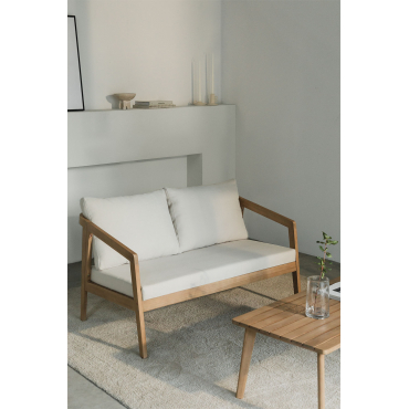 2 Seater Acacia Wood Sofa Kaela Acacia Brown - Sklum