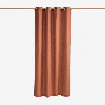 Linen Curtain (140x260 Cm) Varone Rusty - Sklum