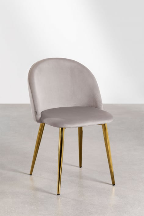 Kana velvet dining chair - Grey Taupe