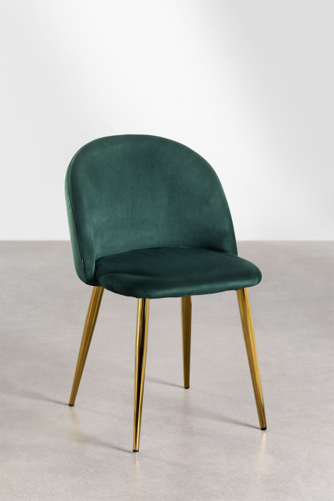Kana velvet dining chair - Jungle Green