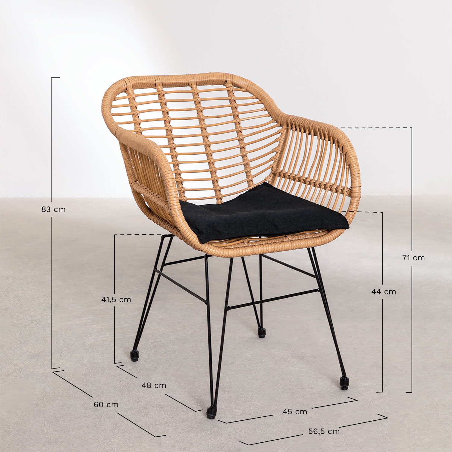 Meibel steel outdoor set, medidas