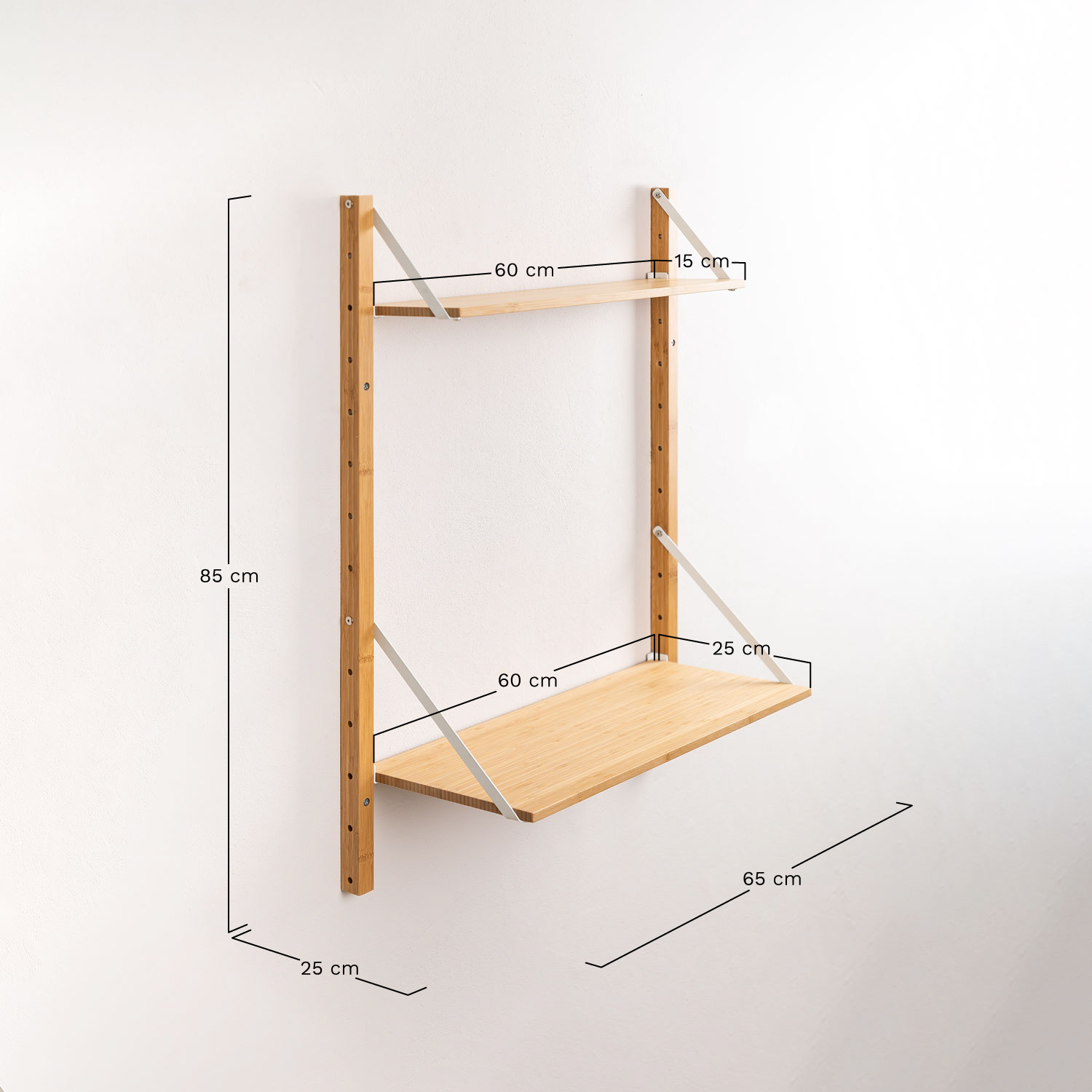 Bamboo Modular Wall Shelves Kolex, medidas