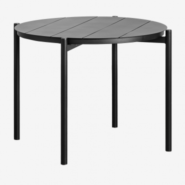Round Garden Table Ø110 Cm In Aluminum Elton Carbon Black - Sklum