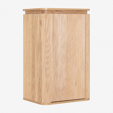 Carsone Wooden Bathroom Wall Cabinet Brown Natural Wood - Sklum