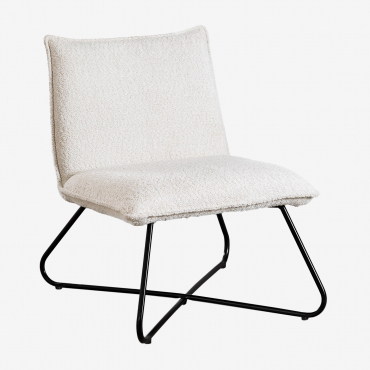 Jurney Borreguito Armchair White - Sklum