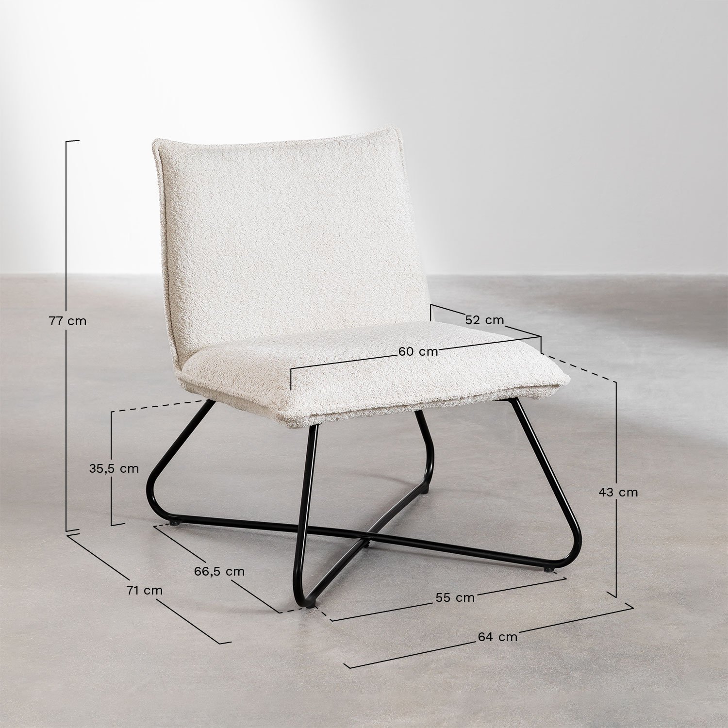 Jurney sherpa armchair, medidas