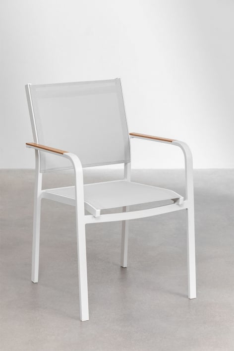 Pack of 4 Archer stackable aluminum garden chairs - Gardenia White