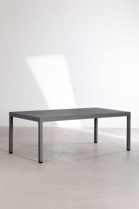 Marti rectangular garden table 210x100 cm in aluminum - Grey Graphite