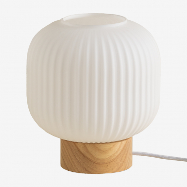 Bruner Wood And Glass Table Lamp Natural - Sklum