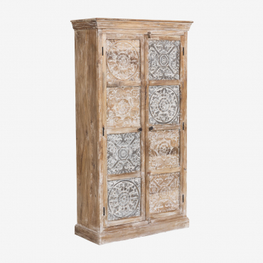 Heb Mango Wood Wardrobe Vintage White Wood - Sklum