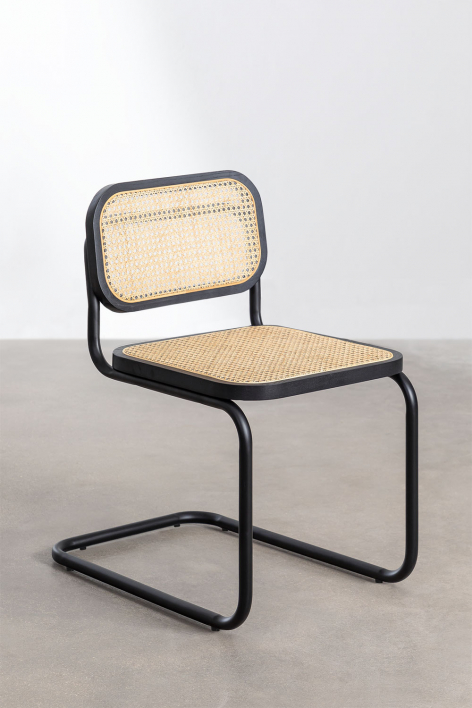 Pack of 2 Tento Black rattan dining chairs