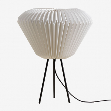 Brenze Paper And Metal Table Lamp White - Sklum