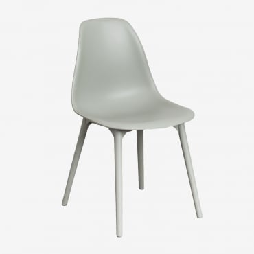 Pack Of 4 Scand Polypropylene Garden Chairs Green Khaki - Sklum