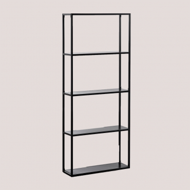 Thura 60x140 Cm Modular Wall Shelf In Steel Carbon Black - Sklum