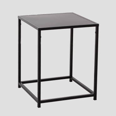 Square Side Table 40x40 Cm In Thura Steel Carbon Black - Sklum