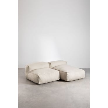 2-piece Dojans Modular Chaise Longue Sofa Beige Semoline - Sklum