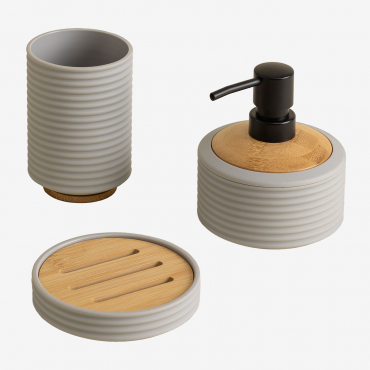 Remick Bath Set Sand Grey - Sklum