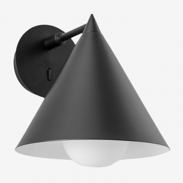 Arilda Metal Wall Lamp Black - Sklum