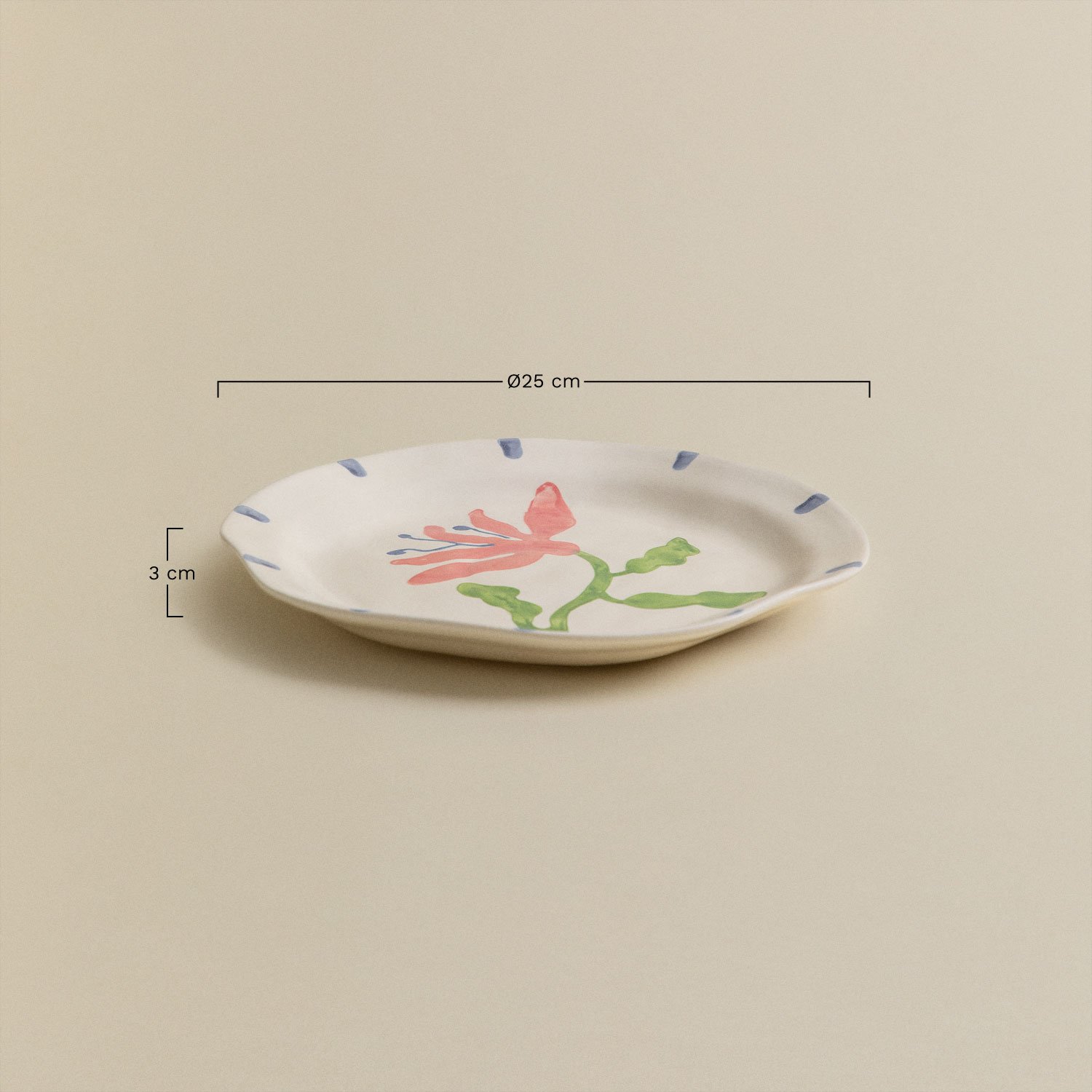 Pack of 2 Marneda stoneware dinner plates, medidas