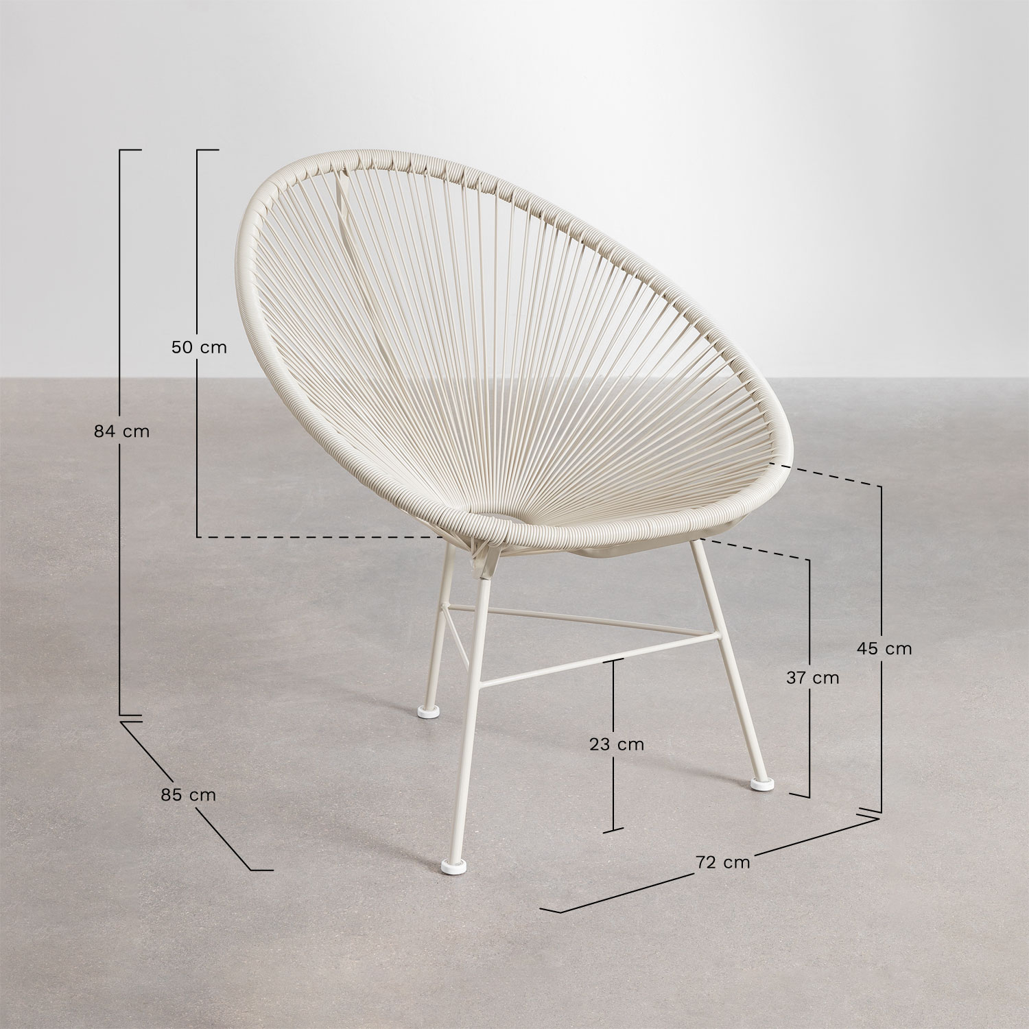 Pack of 2 New Acapulco Garden Chairs, medidas