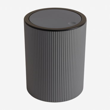 Preston Trash Can With Lid Grey Nickel - Sklum