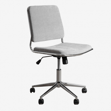 Veiga Office Chair With Wheels Fabric Light Grey - Sklum