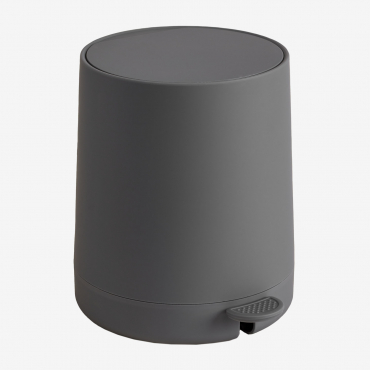 Garanis Trash Can With Lid And Pedal Grey Nickel - Sklum