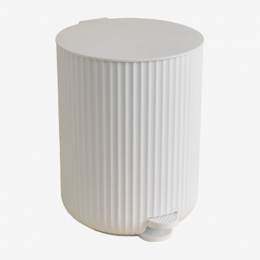 Vernon Trash Can With Lid And Pedal White - Sklum