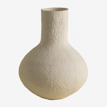 Decorative Craft Vase In Arganil Paper Mache White - Sklum