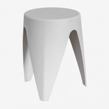 Round Garden Side Table Ø40 Cm In Polypropylene Siurana Light Grey - Sklum