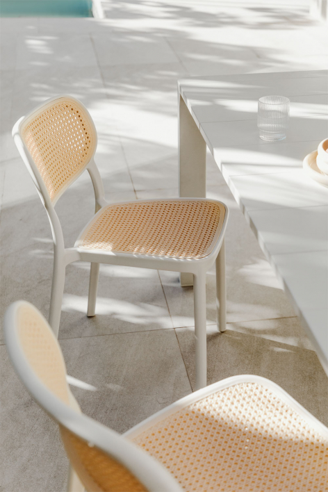 Stackable garden chair in polypropylene Omara - Gardenia White