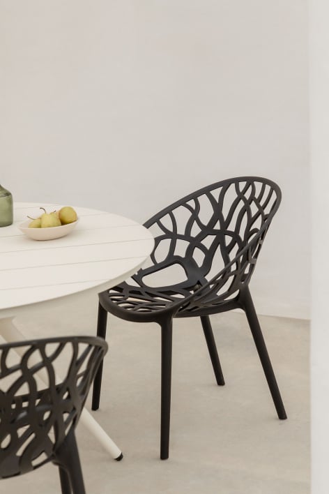 Ores stackable polypropylene garden chair - Black