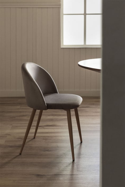 Kana velvet dining chair - Grey Taupe