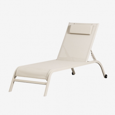 Therys Reclining Lounger With Cushion Tapioca Beige - Sklum
