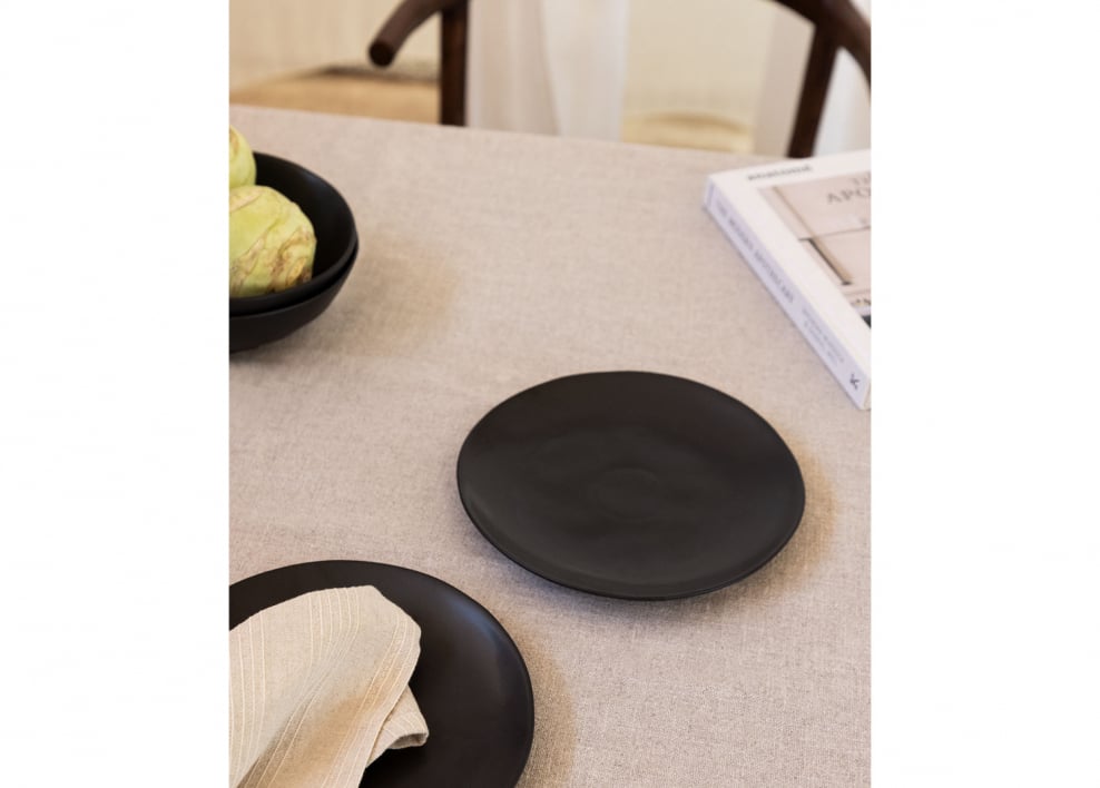 Pack of 2 Belvere stoneware dessert plates - Black
