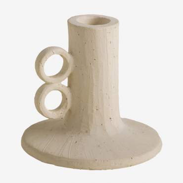 Ceramic Candelabra Marit Beige Cream - Sklum