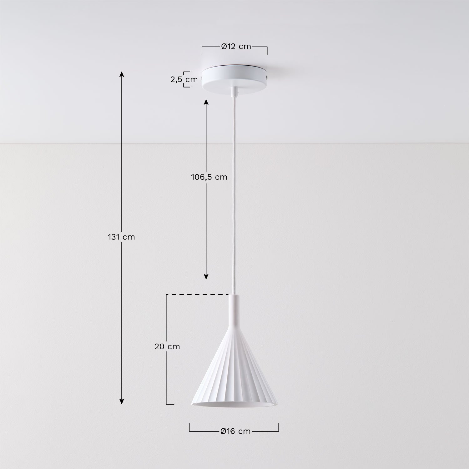 Lydon LED plaster ceiling lamp, medidas