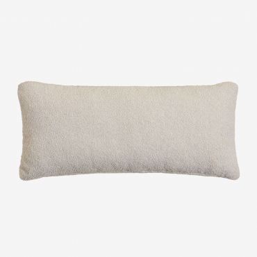 Rectangular Cushion In Sheepskin (70x30 Cm) Borjan Teddy Fabric White - Sklum